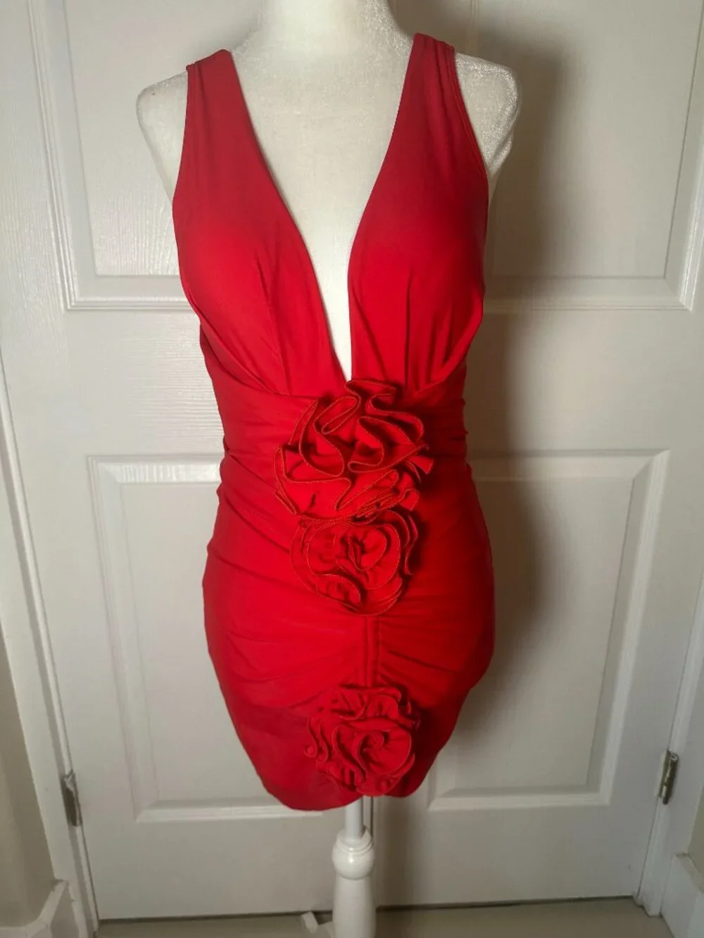 Glam Red Rosette Full Bathing suit & Skirt Set – Size Small – NWT